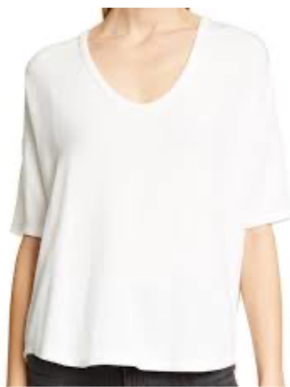 Rag & Bone White Deep U T Shirt